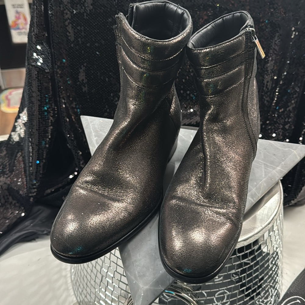 Bronze Metallic Chelsea boots JIMMY CHOO SIZE 10